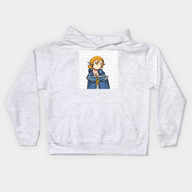 Dungeons and Dragons Character design with grid background Kids Hoodie by Thedisc0panda